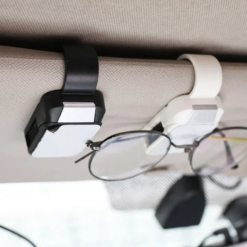 Car Sun Visor Sunglasses Clip Auto Glasses Holder Portable Ticket Card Clamp ABS Eyeglasses Case Car Accessories