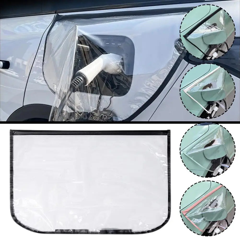 Electric Vehicle Charger Port Rainproof Cover Electric Car Charger Plug Cover Waterproof PVC With Magnetic Stripe For All EV