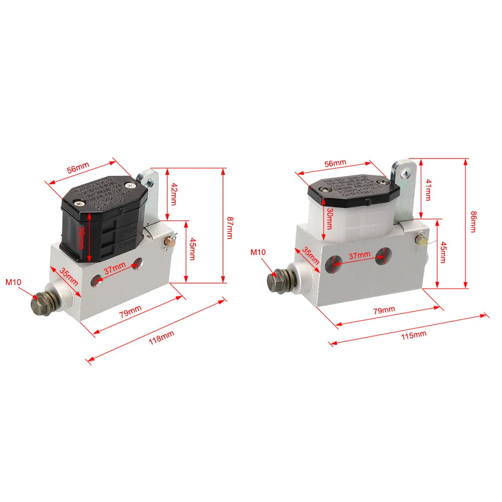 12.8/15.8 Piston Square Cylinder Master Cylinder Kart Beach Car Tuning Parts Brake Upper Pump Piston Square Cylinder ATV