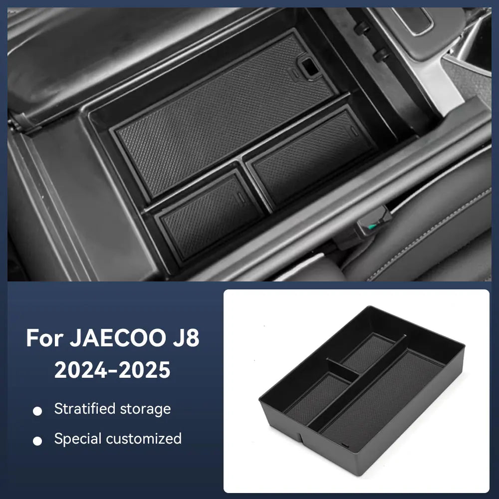 For CHERY JAECOO J8 2024 2025 Car Central Console Armrest Storage Box Organizer box Interior Accessories Stowing Tidying