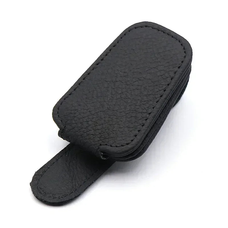 1Pcs Sunglasses Holder Car Sunshade Accessories Is Suitable for Car Sunshades Magnetic Leather Sunglasses Clip and Ticket Clip
