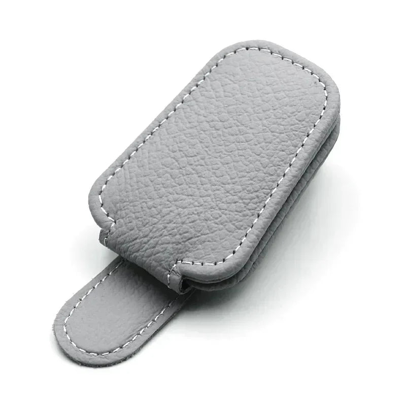 1Pcs Sunglasses Holder Car Sunshade Accessories Is Suitable for Car Sunshades Magnetic Leather Sunglasses Clip and Ticket Clip