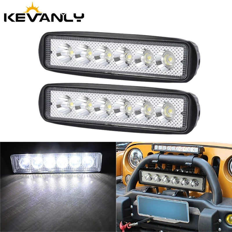 6 LED Car Work Light High Bright Spotlight Offroad Automobile Truck Driving Fog Headlights DRL Driving Lamp 12V Universal