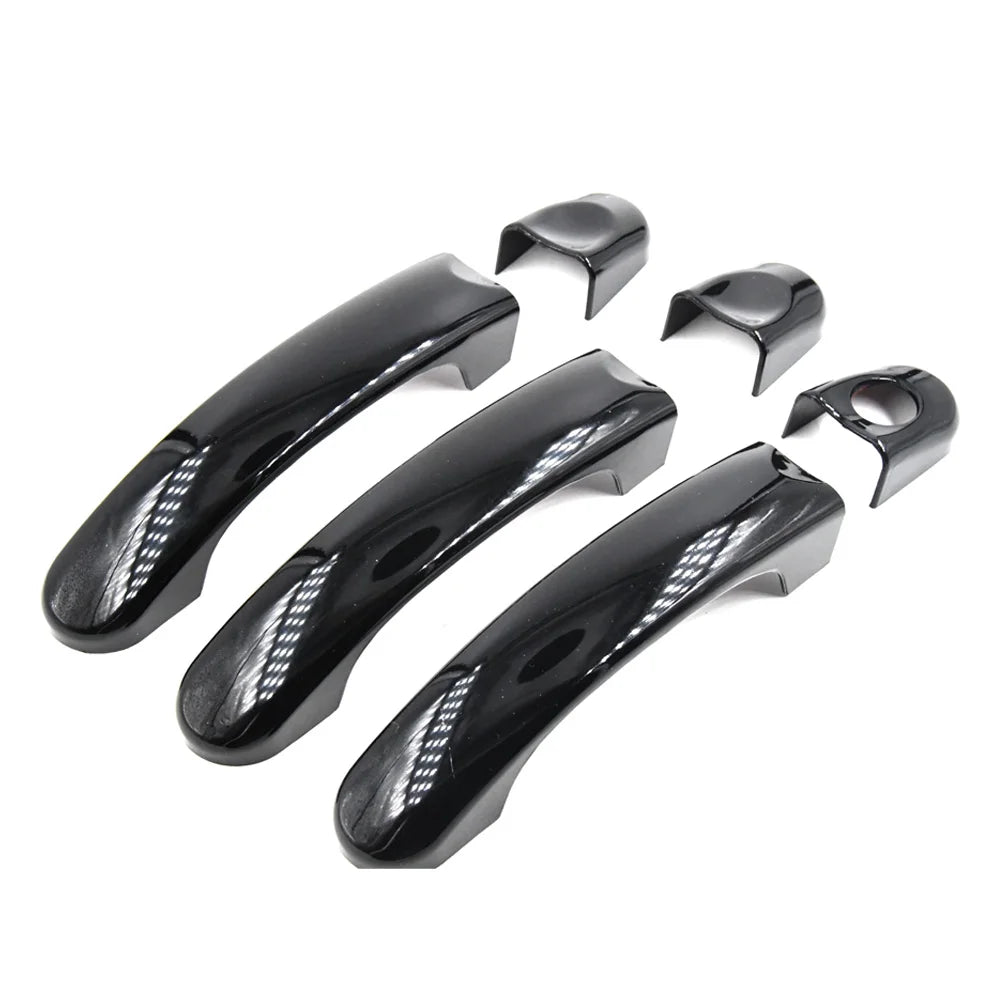 1 set For VW Transporter T5 T6 Caravelle Caddy Van Car Accessories New outside exterior Door Handle Carbon Fiber/Gloss Black