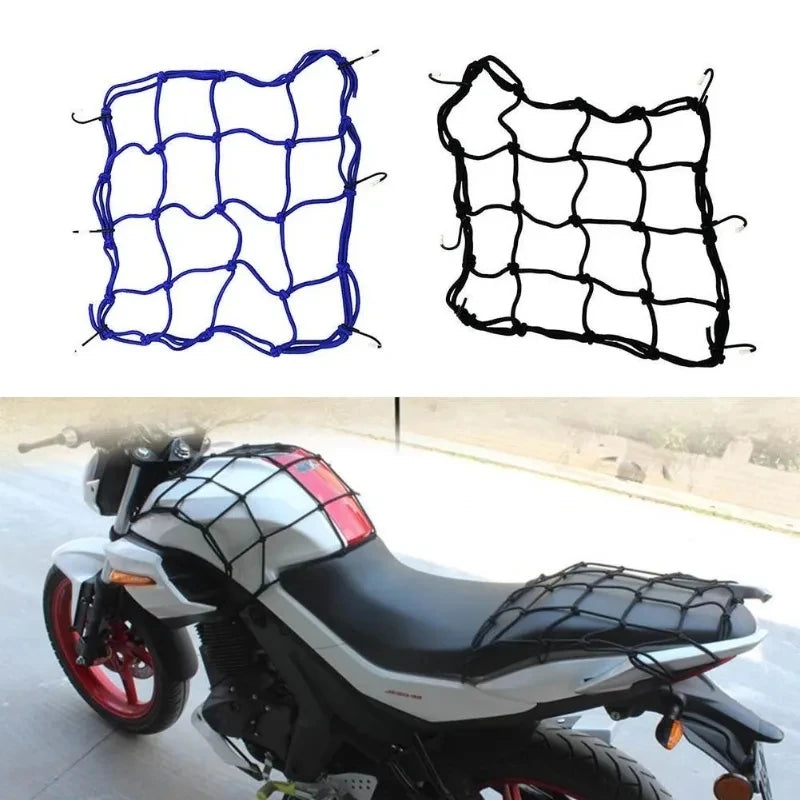 Motorcycle Luggage Net Cover Bike Hold Down Fuel Tank Luggage Mesh Rubber Elastic Web Bungee Motorcycle Bike Tank Car Styling