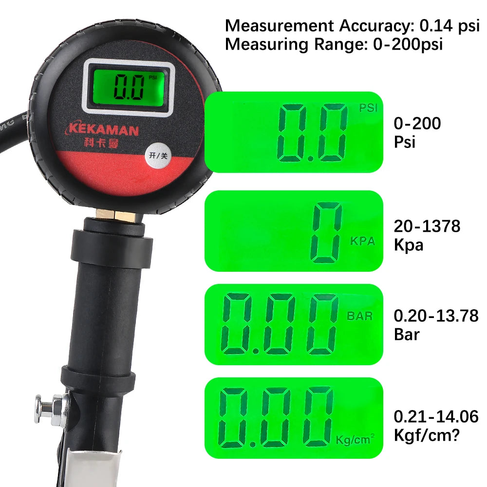 For Car Truck Vehicle Motorcycle Auto Tire Pressure Gauge LCD Digital Tyre Tester High Precision Monitor System Test Accessories