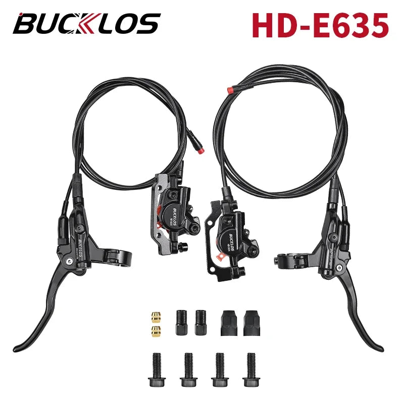 Electric Bicycle Brakes 2 Piston Hydraulic Disc Brake Bike/Scooter Brakes Kit 1100/1800mm Folding Bike Disc Brake Set Power-off