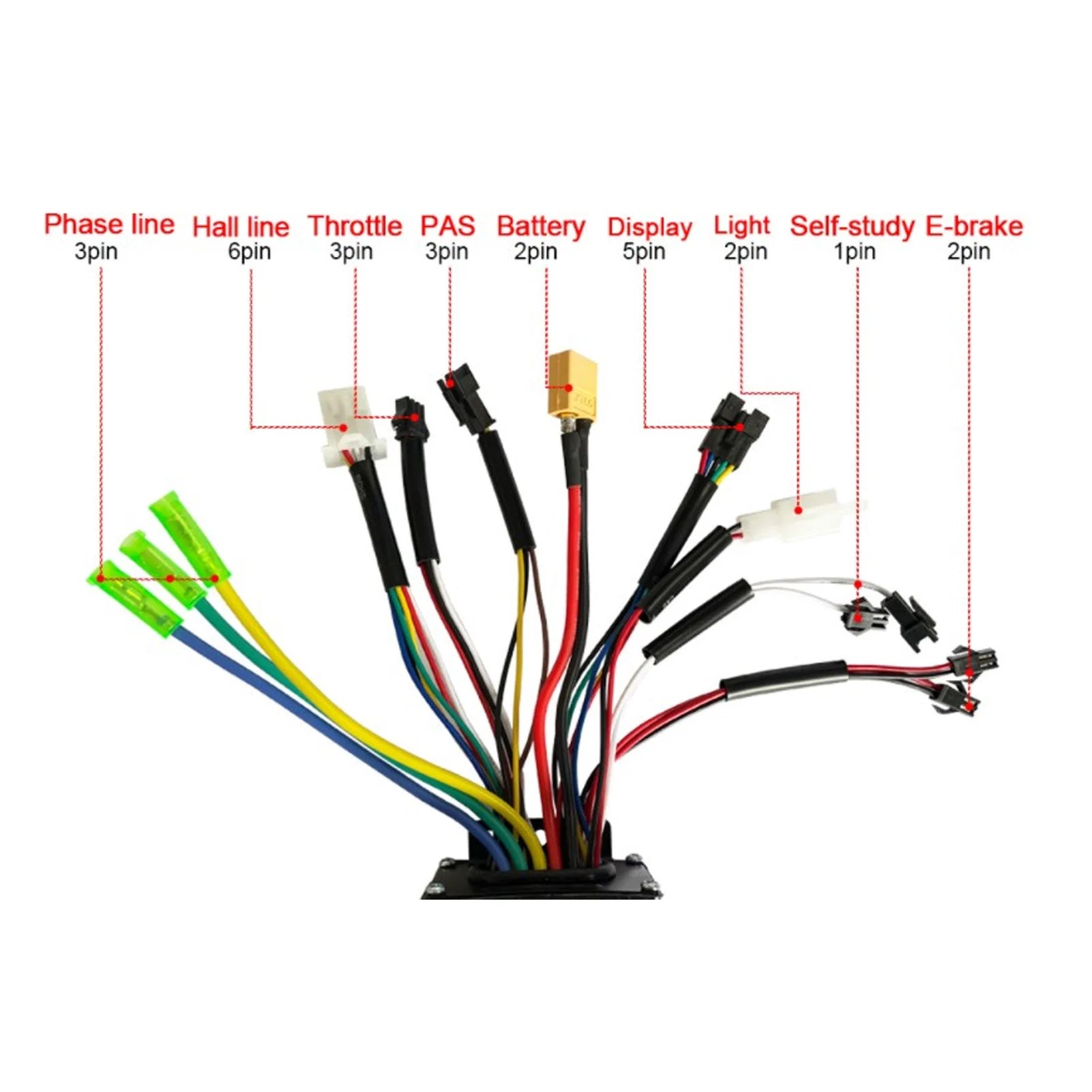 Electric Bike Controller Brushless Motor 24V 36V 48V 500W 750W 3 Mode Sine Wave 26A Modified Accessories