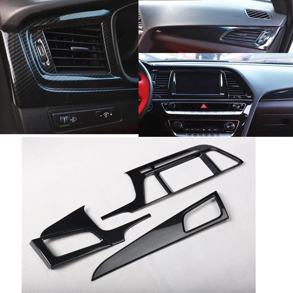 For Hyundai Sonata 9th 2016 2017 Interior Accessories Steering Wheel Cover Door Interior Handle Cover Center Control Panel Trim