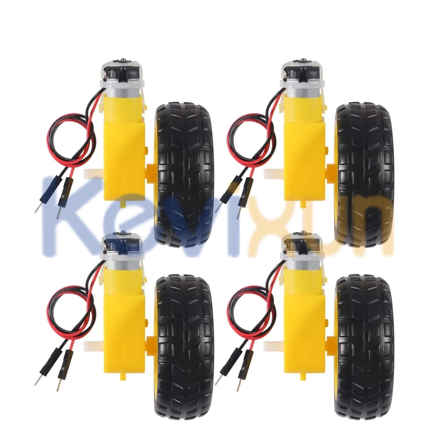 4PCS DC Electric Motor + Plastic TT Motor Tire Wheel 3-6V Dual Shaft Gear Motor TT Magnetic Gearbox Engine For Arduino Smart Car