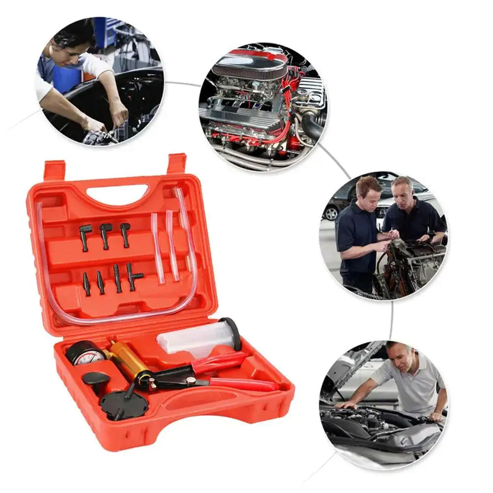 Automotive ToolsHandheld Hand Vacuum Pump KitVacuum Pistol Pump TesterCar Brake Exhaust PumpVacuum Pressure GaugeAuto Repair