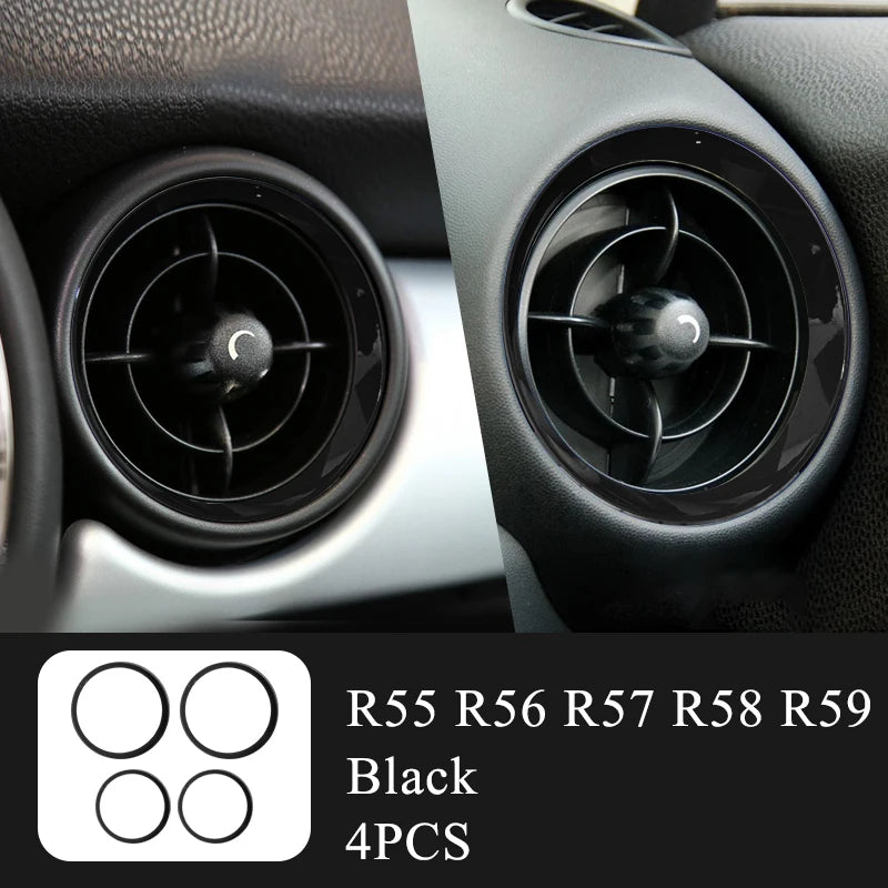 Car Decorative Cover Protective Shell Black Interior Modification ABS Plastic Sticker  For MINI Cooper R55 R56 R57 R58 R59 R60 1