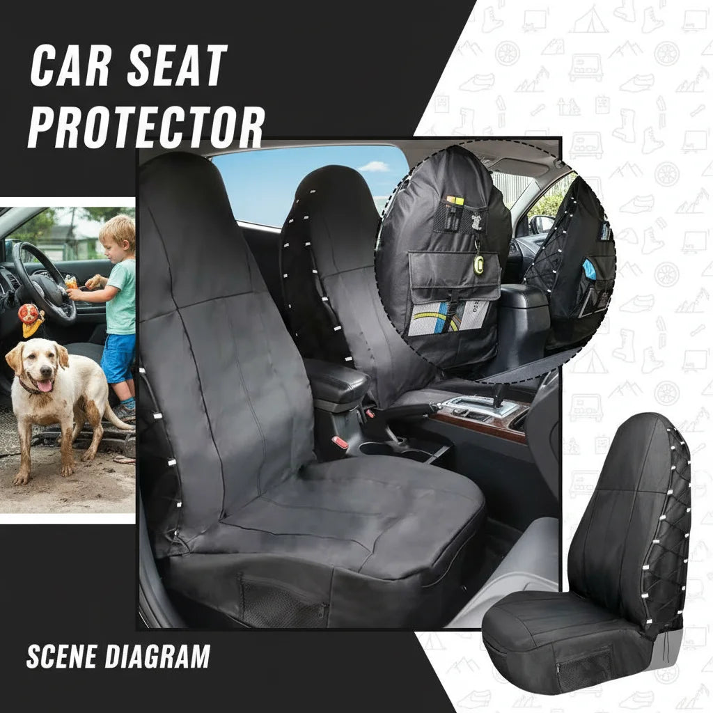 Waterproof Car Seat Cover Oxford Cloth Protector for Car Truck SUV Auto - Durable Seat Protector with Non-Slip Backing