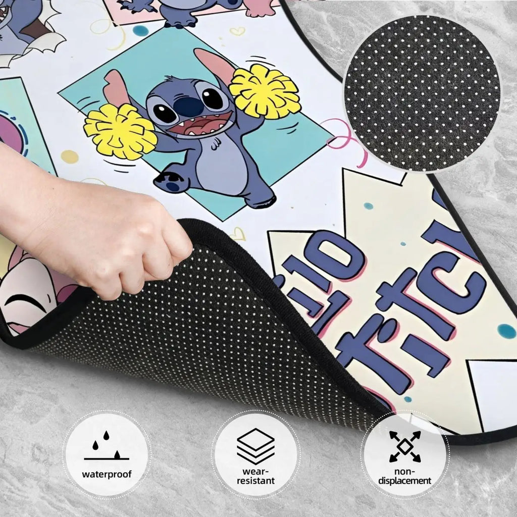 Stitch Car Floor Mats Carpet Set of 4 Anti-Slip Universal Automotive Floor Mat Fit for Sedans Cars