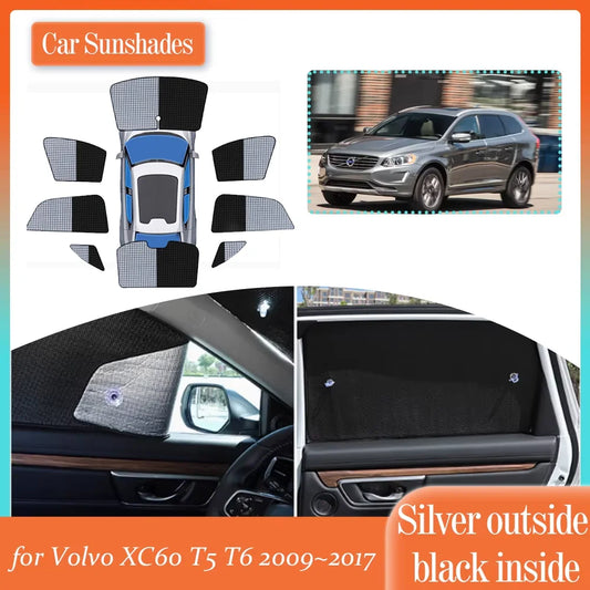 Car SunShade for Volvo XC60 T5 T6 2009~2017 2010 Side Roof Windows Sun Visor Windshield Curtain Cover Sunroof Part Accessories