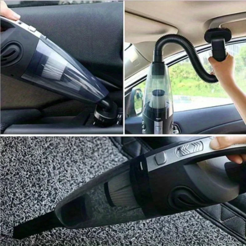 12V Rechargeable Car Vacuum - Portable Handheld Cleaner with Washable Filter