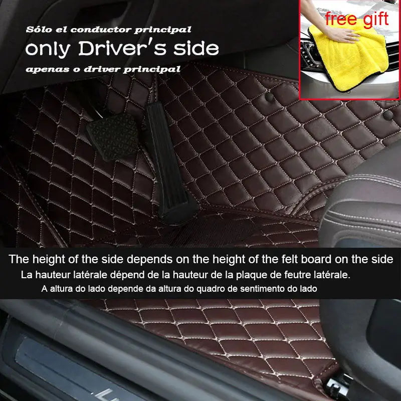 Car Floor Mats For VW VW Golf 7 7.5 GTE GTD GTI 2012~2020 Carpets Leather Mat Rugs Pad Interior Parts Car Accessories