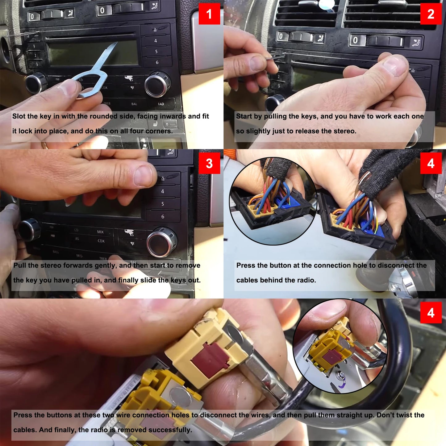 Car Stereo Radio Removal Keys CD Tool for Audi A2 A3 A4 A6 A8 TT for VW Passat Jetta Golf