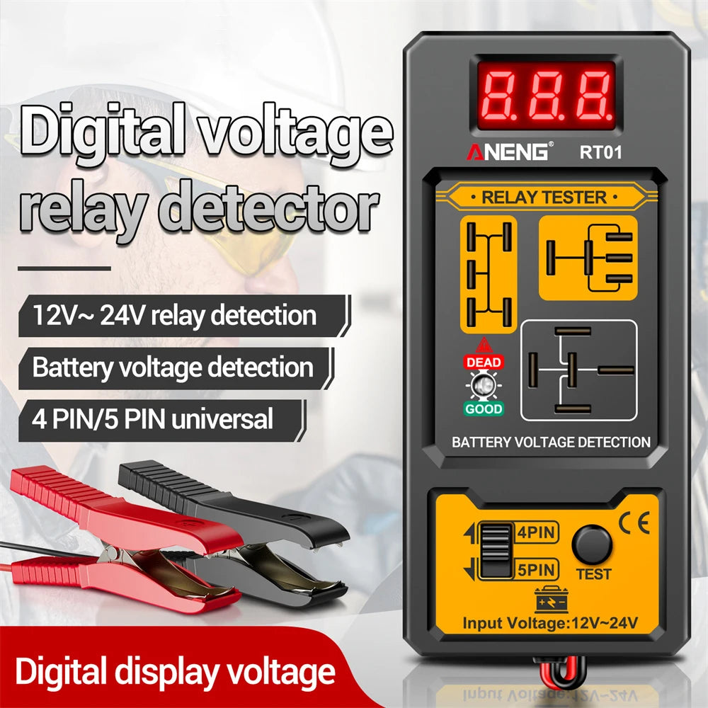 Automotive Voltage Tester 11-25v Car Relay Tester For Car Battery Check With Led Indicator Light & Relay Diagnostic Tool