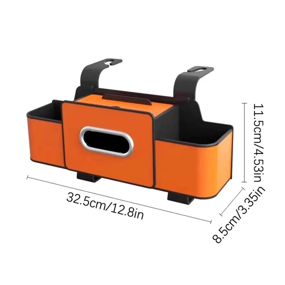 Car Backseat Organizer Storage Box 3 In 1 with Hook Auto Interior Decoration Drink Cup Tissue Phone Holder Travel Accessories ﻿