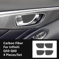 Carbon Fiber Car Interior Modification Cover Trim Strips Decorative Stickers For Infiniti Q50 Q60 Car Styling Inner Accessories