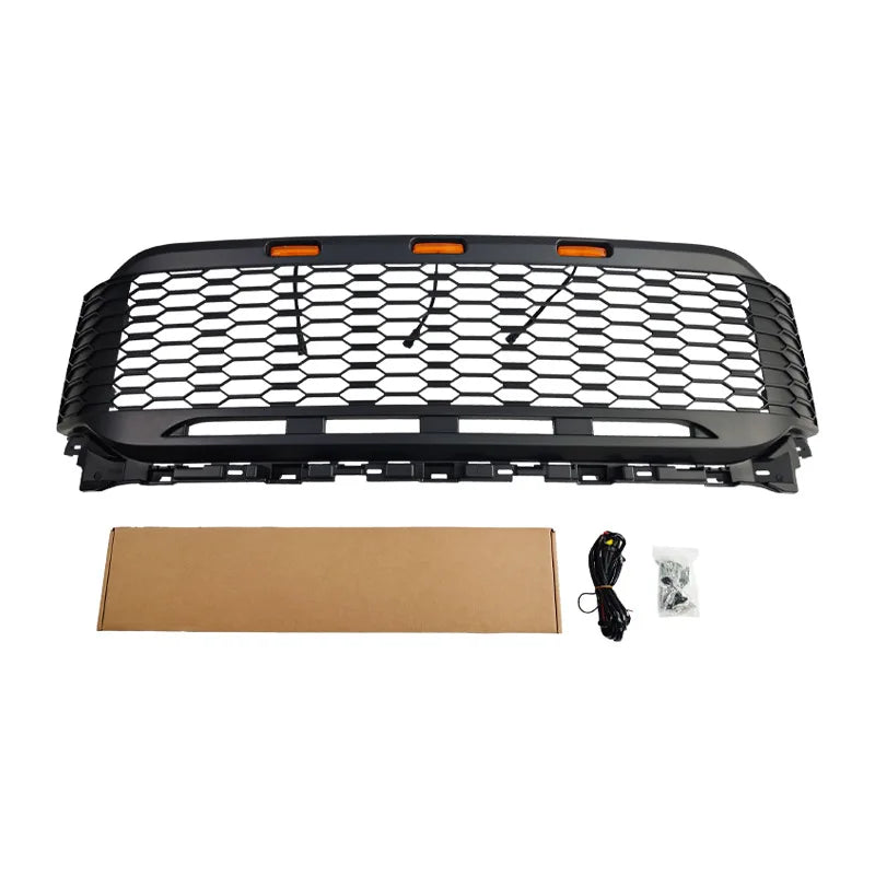 For Ford F150 2021 2022 2023 2024 Front Bumper Grille Replace Pickup Truck Middle Racing Grill Facelift Hood Mesh Body Kits