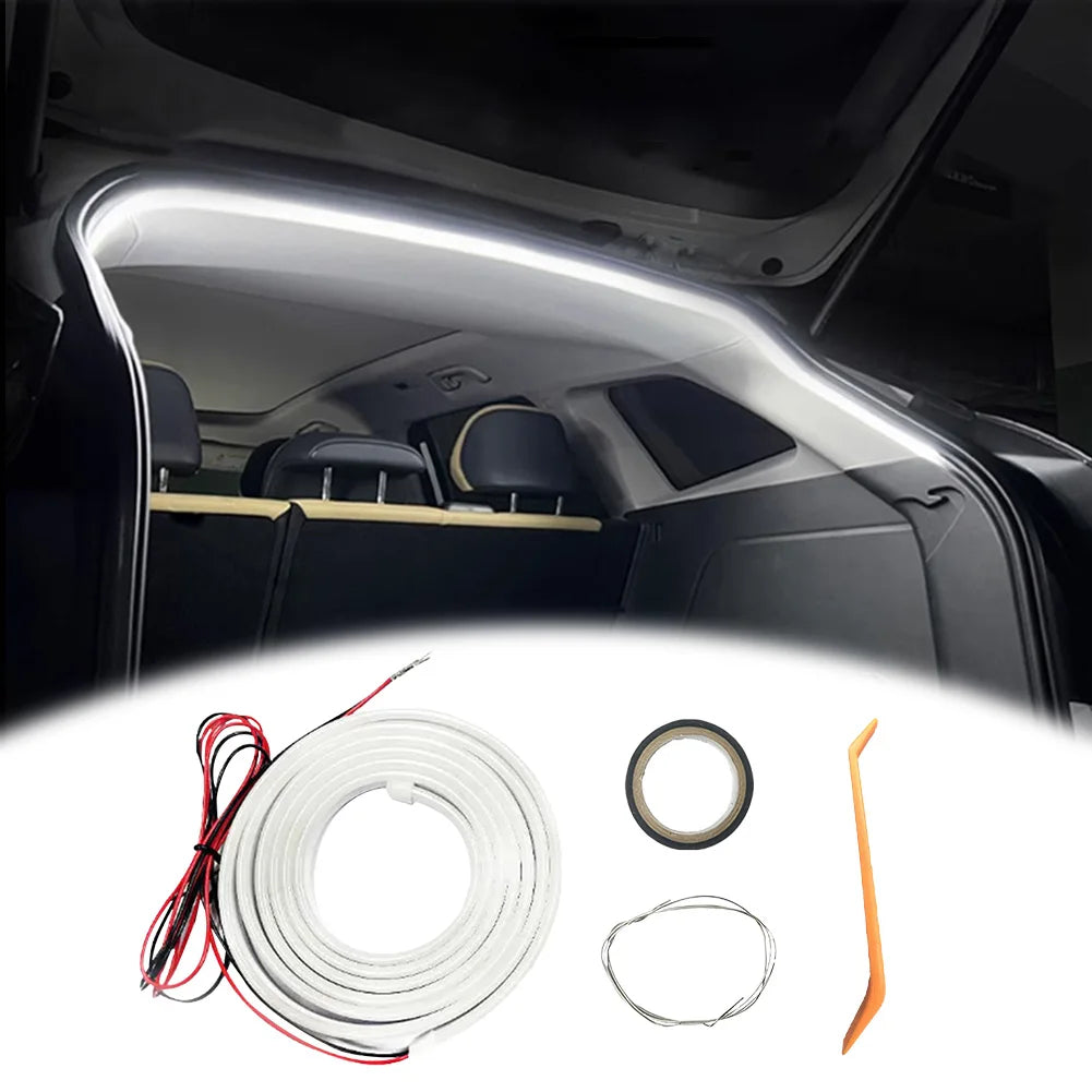 LED Car Trunk Light Strip Car High Brightness Trunk Lighting Ambient Light Interior Decor No Drilling Automatic Tail Box Light
