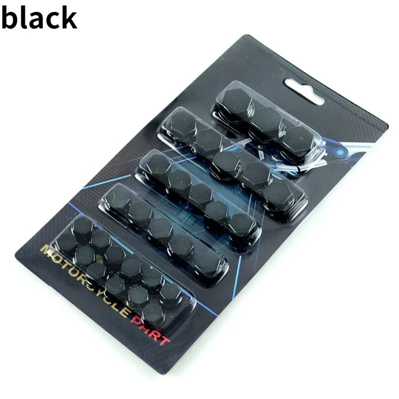 30pcs/set Motorcycle Accessories Head Screw Nut Electroplated Cap Cover Fits Decoration Cover