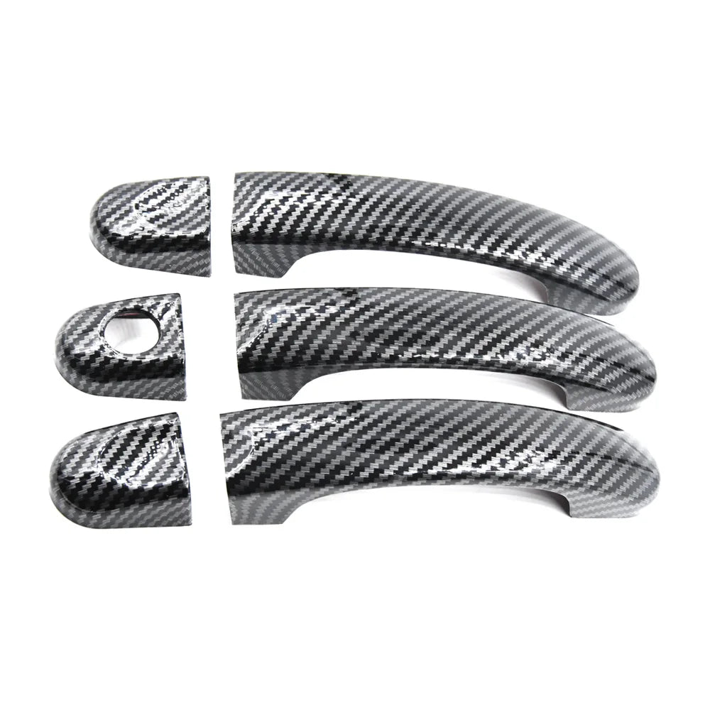 1 set For VW Transporter T5 T6 Caravelle Caddy Van Car Accessories New outside exterior Door Handle Carbon Fiber/Gloss Black