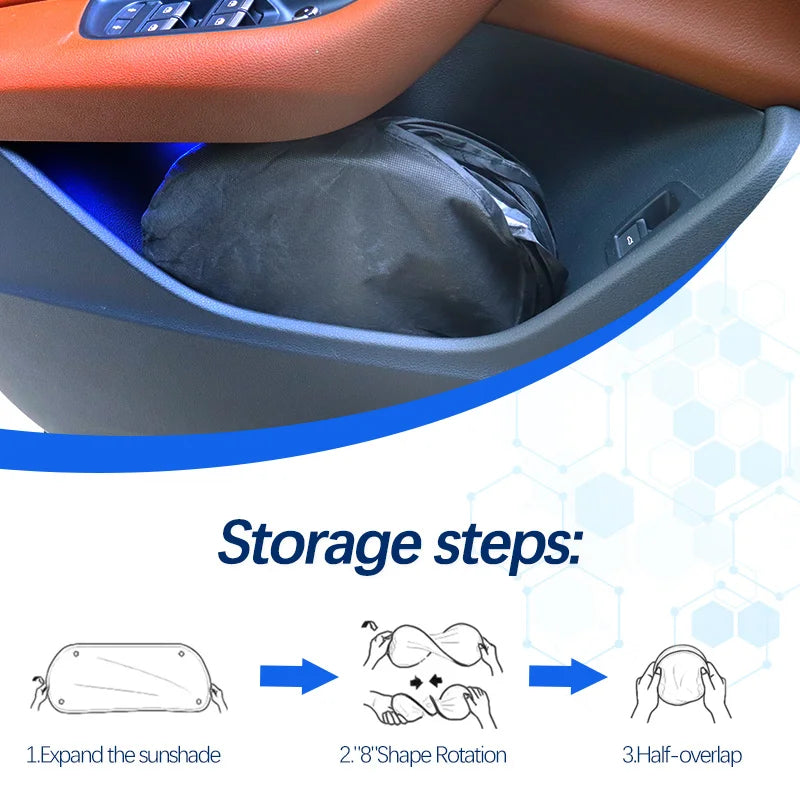 Car Windshield Sun Shade For Ford F-150 Raptor Sunshade Summer Visor Protector Foldable Blocks UV Rays Protection Accessorie