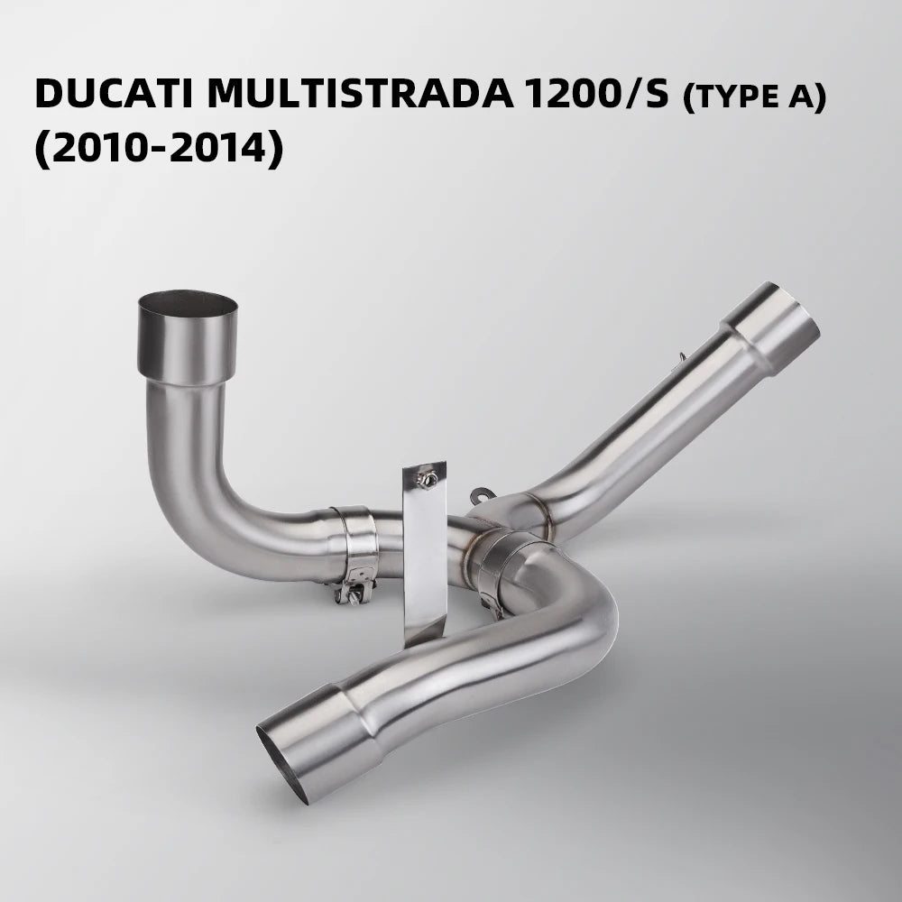 For Multistrada 1200 / S 2010 2011 2012-2014 MTS 1200 Escape Decat Pipe Motorcycle Exhaust Link Pipe Catalyst Delete Pipe