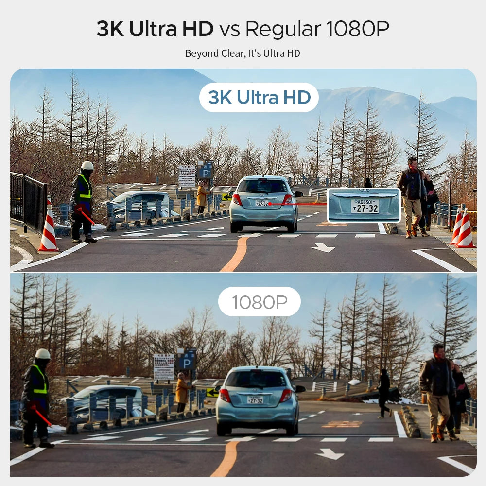 Dash cam KAWA D6 3K Video Recorder Car Dash Camera for AUTO, Car DVR Voice Control,Night Vision Dashcam  Upgrade