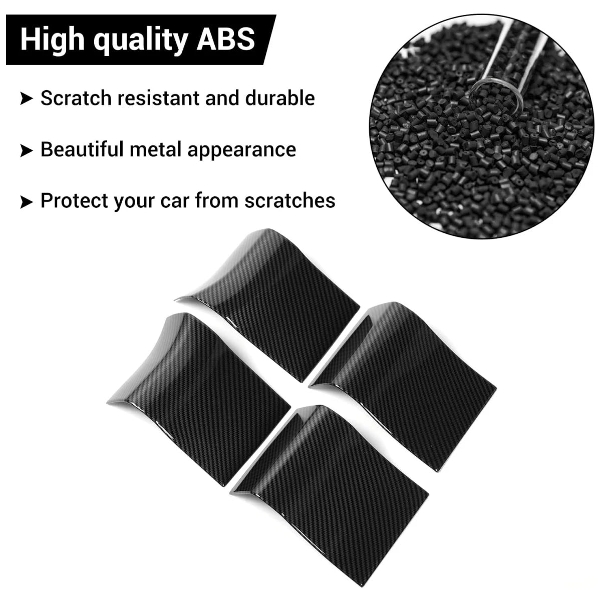 Hoolcar Interior Door Handle Panel Trim ABS Cover Accessories for 2015-2020 Ford F150, Carbon Fiber