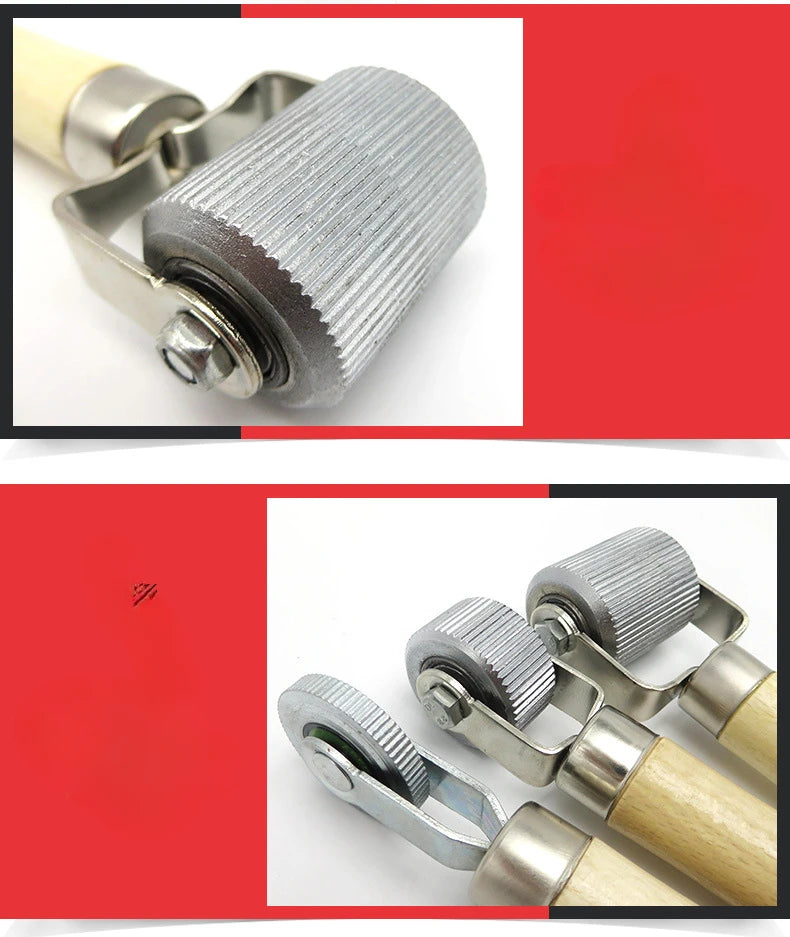 Car Audio Sound Deadening Application Roller Tool for Auto Noise Wheel Hand Pressure Roller Metal Wooden Handle