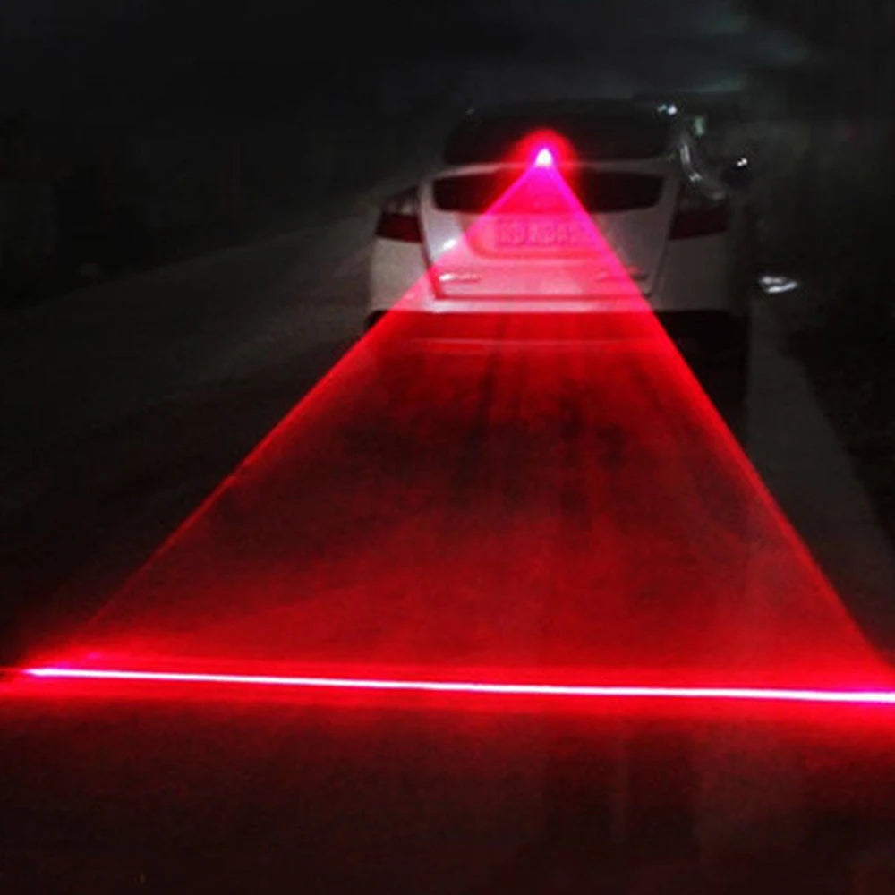 LED Motorcycle Anti-Fog Warning Brake Anti-collision Fog Light Car Lights Warning Lamp Laser Lamp