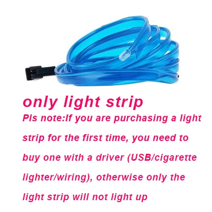 LED Car Interior Decoration Light EL Wiring Neon Strip For Auto DIY Flexible Ambient Light with USB Drive Ambient Lamp