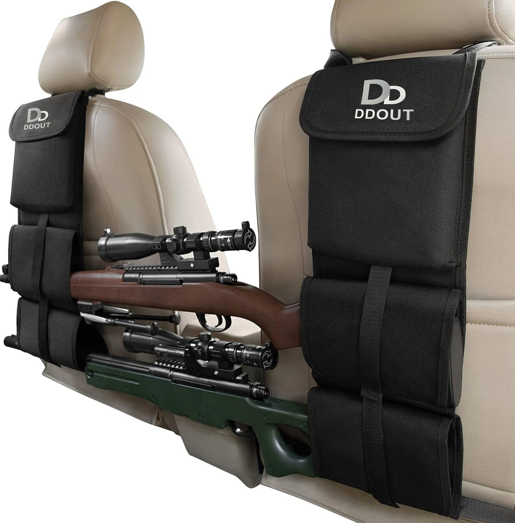 2 Piece Truck Gun Rack, Folding Car Seatback Gun Rack, Adjustable Truck Backseat Gun Storage Bag, Fits Most Vehicles/SUV/Pickups