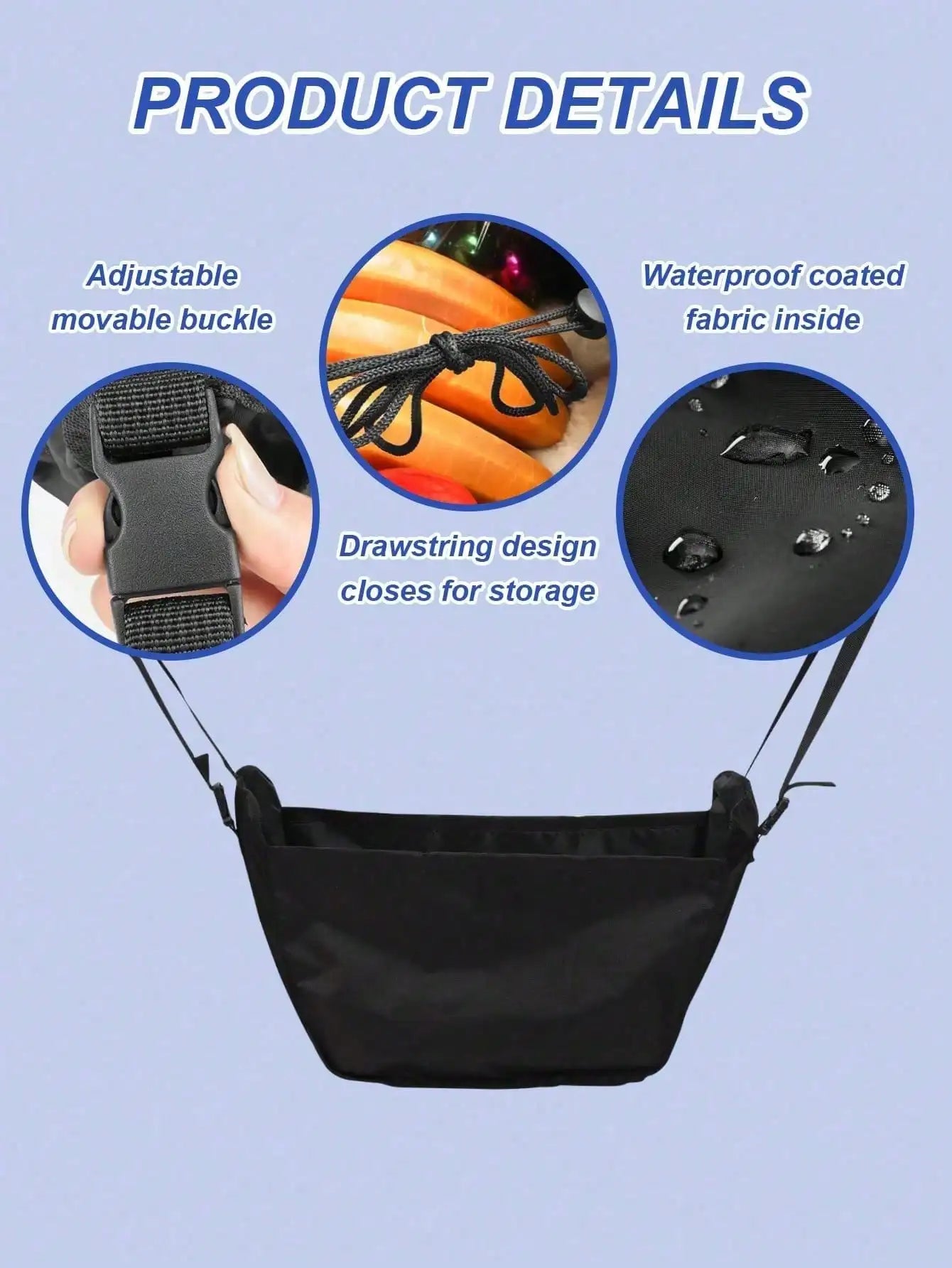 1Pc Car Seat Back Organizer – Large Capacity, Foldable, Washable, with Adjustable Straps, Universal Fit.