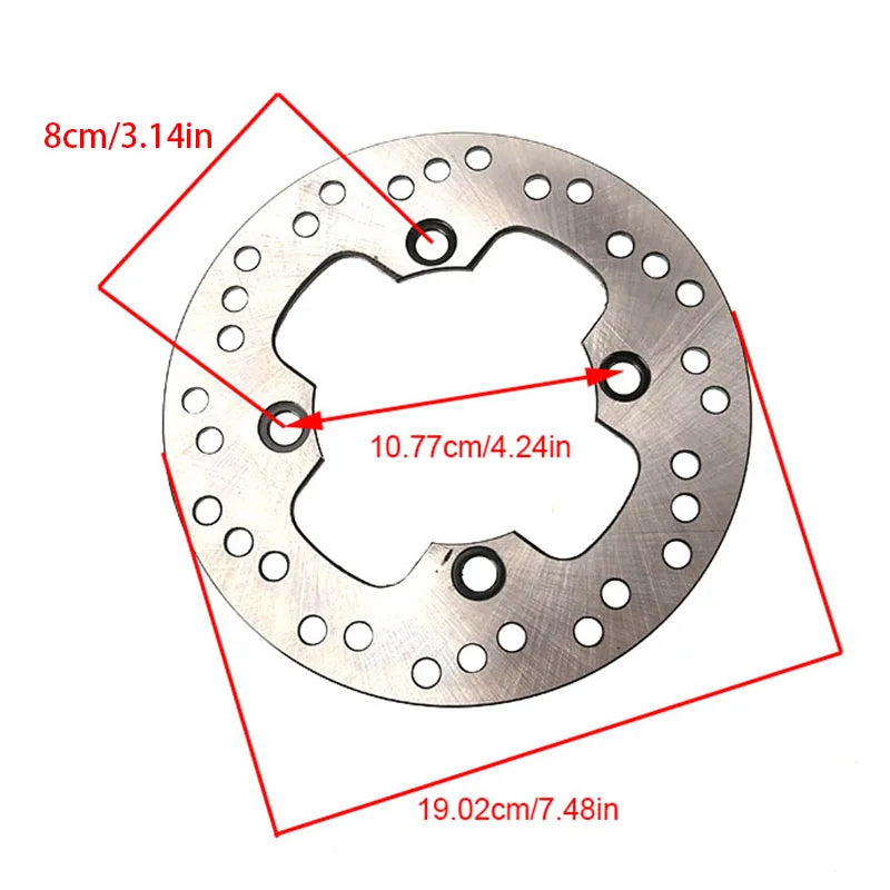 Brake discs for off-road motorcycles, beach karts, self riding electric scooters, rear wheel disc brake pads