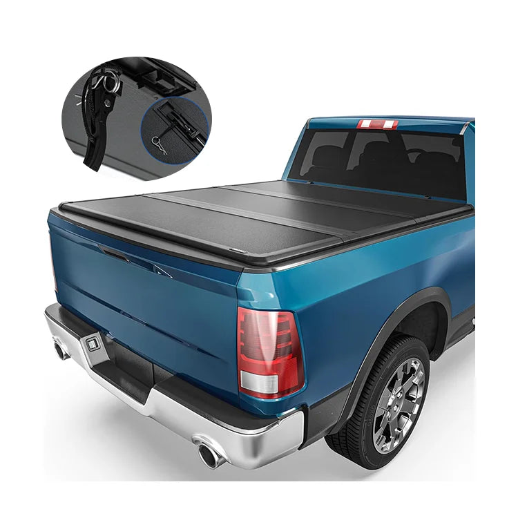 Hard Manual Truck Bed Cover for Ford F150 Waterproof Black Hard Tri-fold Tonneau Cover
