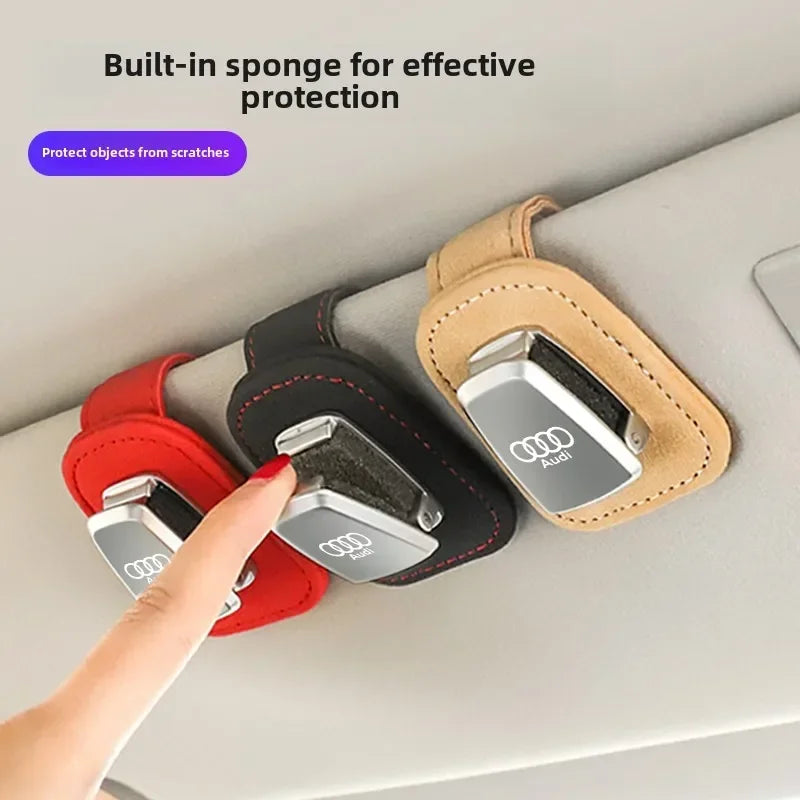 car glasses case clip storage interior modification  For Audi A1 A3 A4 A5 A6 A7 S3 S4 S5 S6 RS3 RS4 RS5 RS6 Q2 Q3 Q5 Q7 Q8 TT
