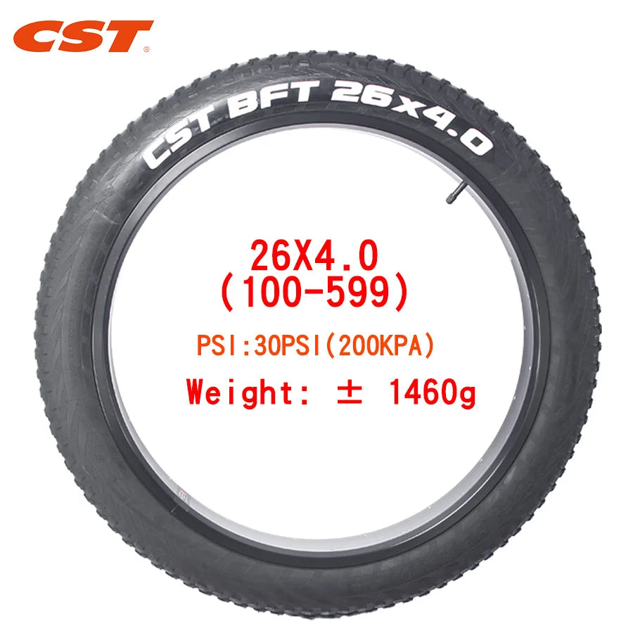 CST 26X4.0 ATV tyre Beach Bicycle Snowmobile Tire Fat tires 26inch MTB Anti-Slip Electric Bike Tire with Tube 100-559