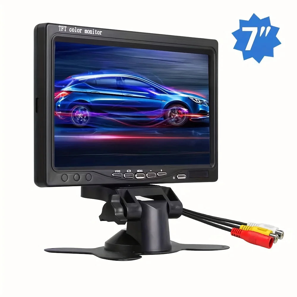 7-Inch TFT LCD Display Monitor for Vehicles, Suitable for Cars,Suvs, Vans, And Trucks, Featuring Two Video Inputs And Compatible