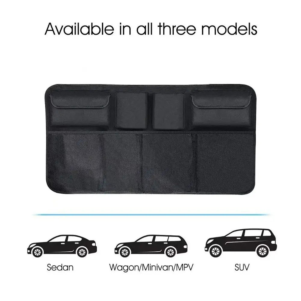 Multi-Pocket Car Trunk Organizer High Capacity Adjustable Backseat Storage Bag Auto Seat Back Hanging Organizer