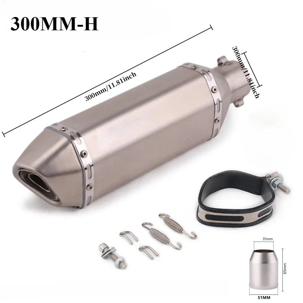 Tubo de escape da motocicleta 51mm com silenciador modificar motocross silenciador para Z400 250 R15 R3 sujeira pit bike scooter