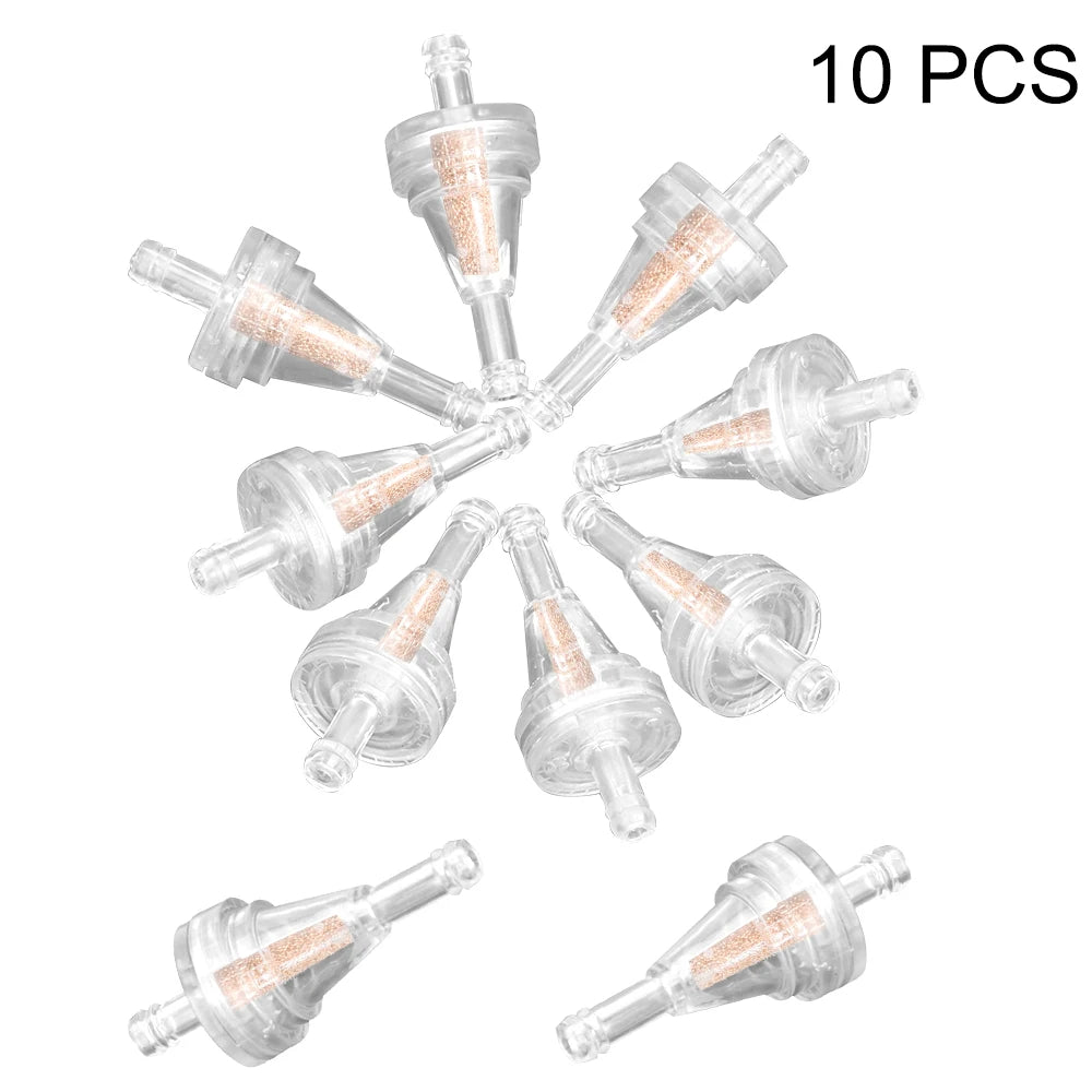 For Dirt Bike ATV UTV 1/4" 6.3mm Fuel Line Gasoline Filter Universal 10pcs/set Motorcycle Inline Gas Fuel Filter