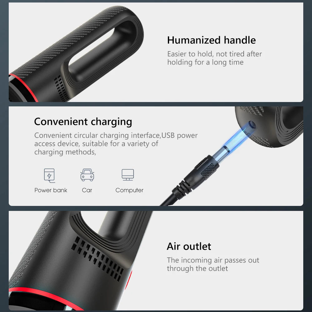 Carsun Cordless Handheld Vacuum – Quiet Strong Suction, Portable 2-in-1 Helper for Car & Home Cleaning