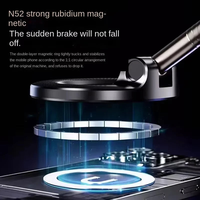 Vacuum Strong Magnetic Car Phone Holder Foldable Design 360° Adjustable Foldable Car Vacuum Mount For Car/Desk/Bathroom/Universa