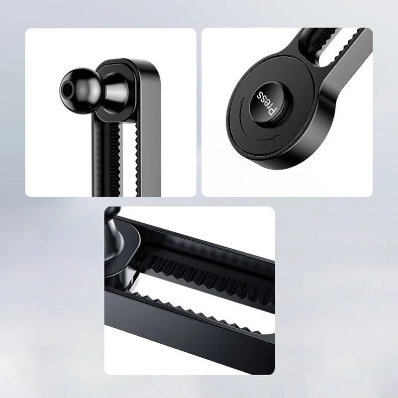 Car Phone Mount Accessory 360° Rotation Adjustable Extension Rod - Fits 17mm Ball Holder & Car Display Screen