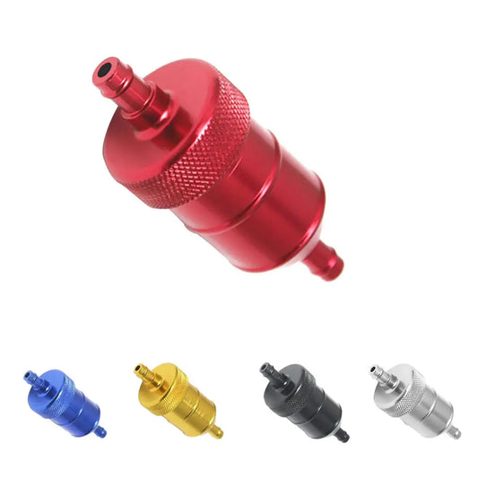 8mm 5/16'' Universal Chrome Aluminum Fuel Filter Car Petrol Inline Filtro de combustible le filtre a carburant